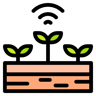 smart farming lineal color icon