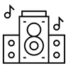 扬声器 线条 图标