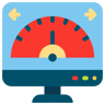 compteur de vitesse plat icône