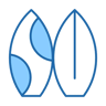 冲浪板 双色 图标