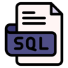 sql dosyası çizgisel renk simge