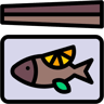pesce al vapore colore lineare icona