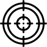 cible ligne icône