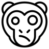 monkey line icon