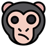 monkey lineal color icon
