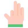 mano plano icono
