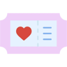 boleto plano icono
