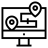 全球定位系统 线条 图标
