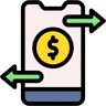 mobile payment lineal color icon