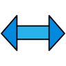 two-sided arrow lineal color icon