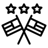 美国国旗 线条 图标