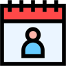 user calendar lineal color icon