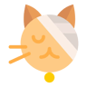 負傷した猫 フラット アイコン