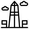 华盛顿纪念碑 线条 图标