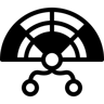 手扇 双色调 图标