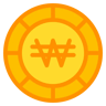 korean won flat icon