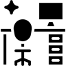 Büroarbeitsplatz gefüllt Icon
