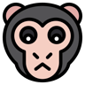 monkey lineal color icon